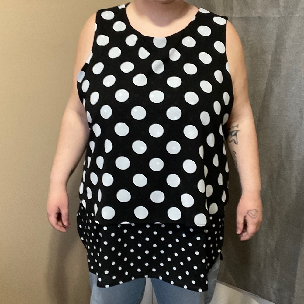 Ricki's Black Tank Top with White Polka Dots